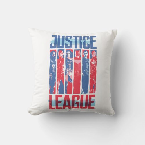 Justice League  Blue  Red Group Pop Art Throw Pillow