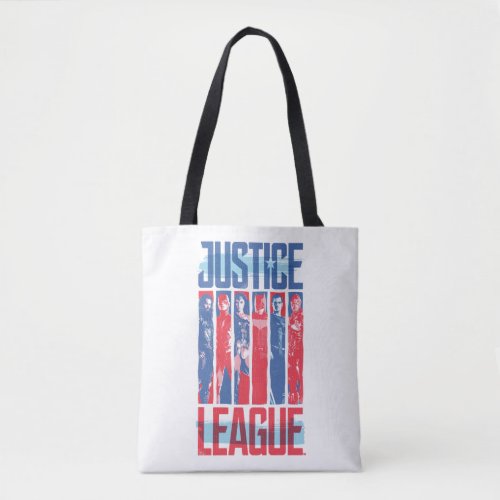 Justice League  Blue  Red Group Pop Art Tote Bag