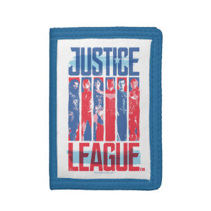 Justice League Blue & Red Group Pop Art Trifold Wallet