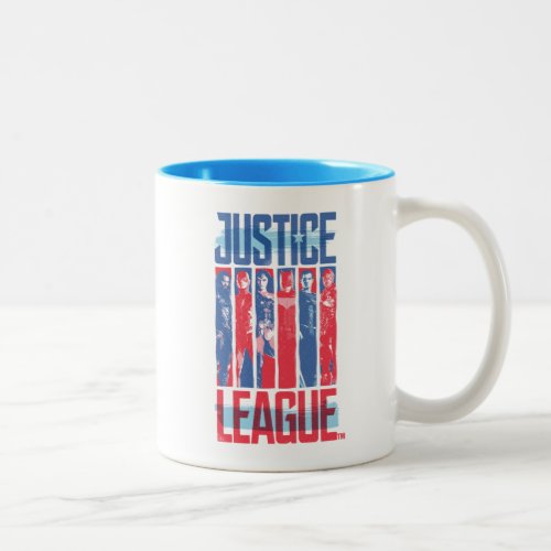 Justice League  Blue  Red Group Pop Art Two_Tone Coffee Mug