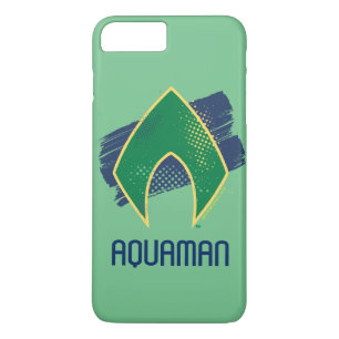 Justice League   Brush & Halftone Aquaman Symbol iPhone 8 Plus/7 Plus Case