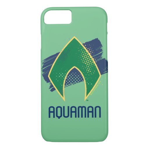 Justice League | Brush & Halftone Aquaman Symbol iPhone 8/7 Case