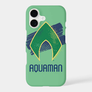 Justice League Brush & Halftone Aquaman Symbol iPhone 17 Case