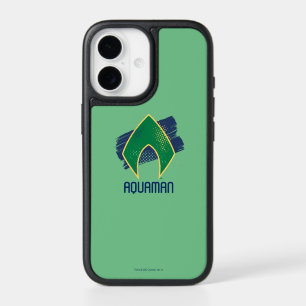 Justice League Brush & Halftone Aquaman Symbol iPhone 17 Case