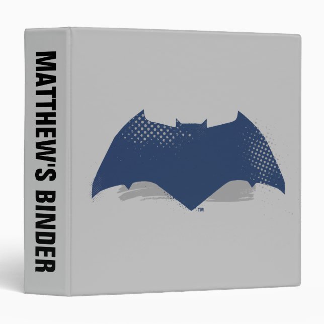 Justice League | Brush & Halftone Batman Symbol 3 Ring Binder (Front/Spine)