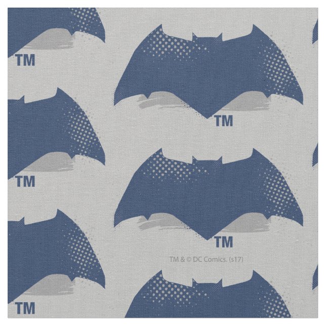Justice League | Brush & Halftone Batman Symbol Fabric (Close Up)