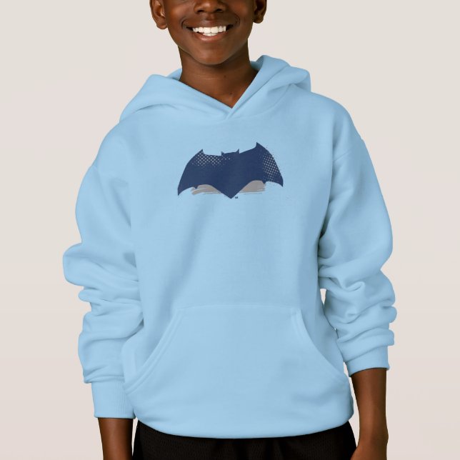 Justice League | Brush & Halftone Batman Symbol Hoodie (Front)