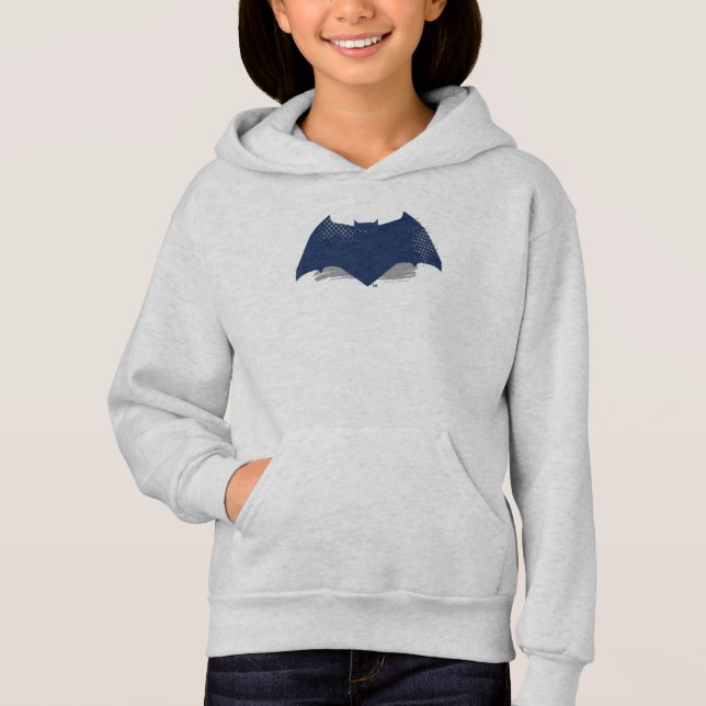 Justice League | Brush & Halftone Batman Symbol Hoodie (Front)