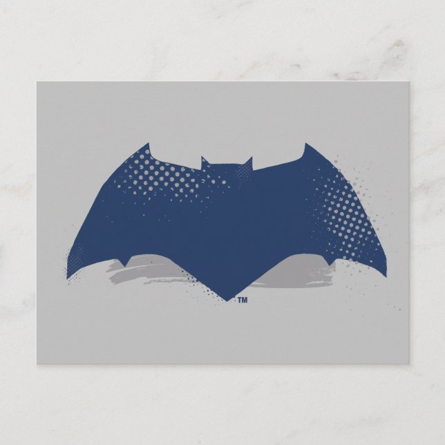 Justice League | Brush & Halftone Batman Symbol Postcard (Front)