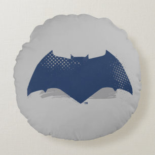 Justice League Brush & Halftone Batman Symbol Round Pillow
