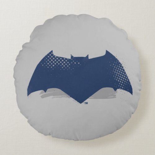 Justice League  Brush  Halftone Batman Symbol Round Pillow