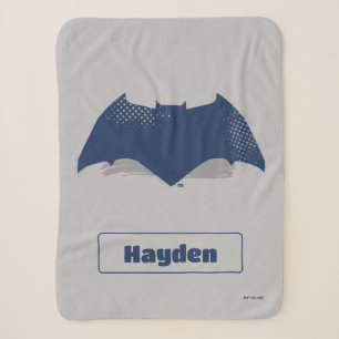 Justice League Brush & Halftone Batman Symbol Sherpa Blanket