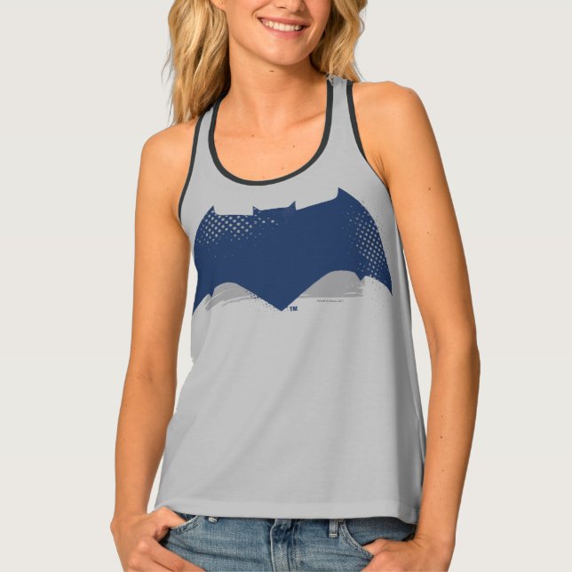 Justice League | Brush & Halftone Batman Symbol Tank Top (Front)
