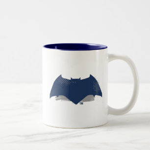 Justice League Brush & Halftone Batman Symbol Two-Tone Coffee Mug