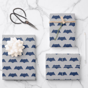Justice League   Brush & Halftone Batman Symbol Wrapping Paper Sheets