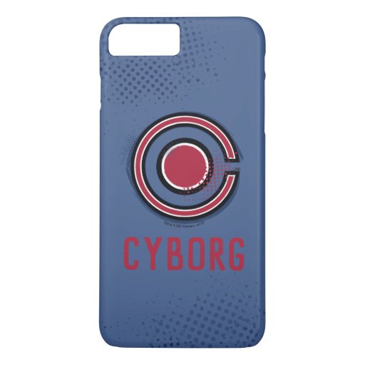 Justice League | Brush & Halftone Cyborg Symbol iPhone 8 Plus/7 Plus Case