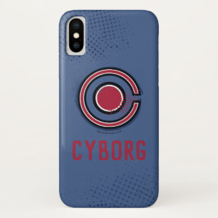 Justice League Brush & Halftone Cyborg Symbol iPhone X Case