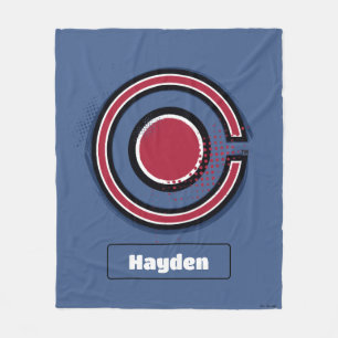 Justice League   Brush & Halftone Cyborg Symbol Fleece Blanket