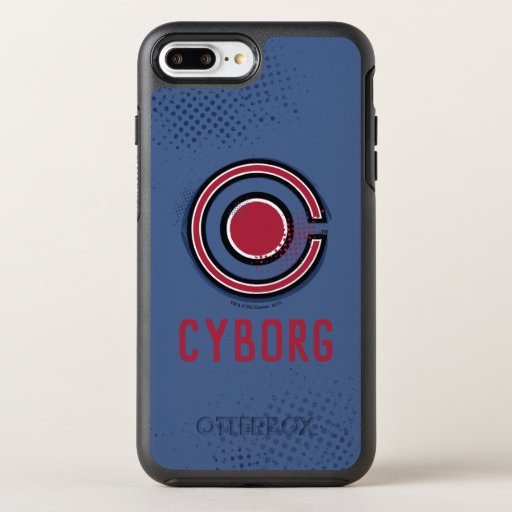 Justice League | Brush & Halftone Cyborg Symbol OtterBox Symmetry iPhone 8 Plus/7 Plus Case