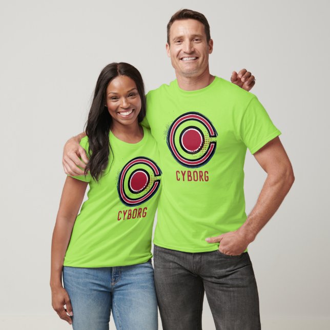 Justice League | Brush & Halftone Cyborg Symbol T-Shirt (Unisex)