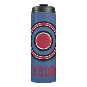 Justice League   Brush & Halftone Cyborg Symbol Thermal Tumbler