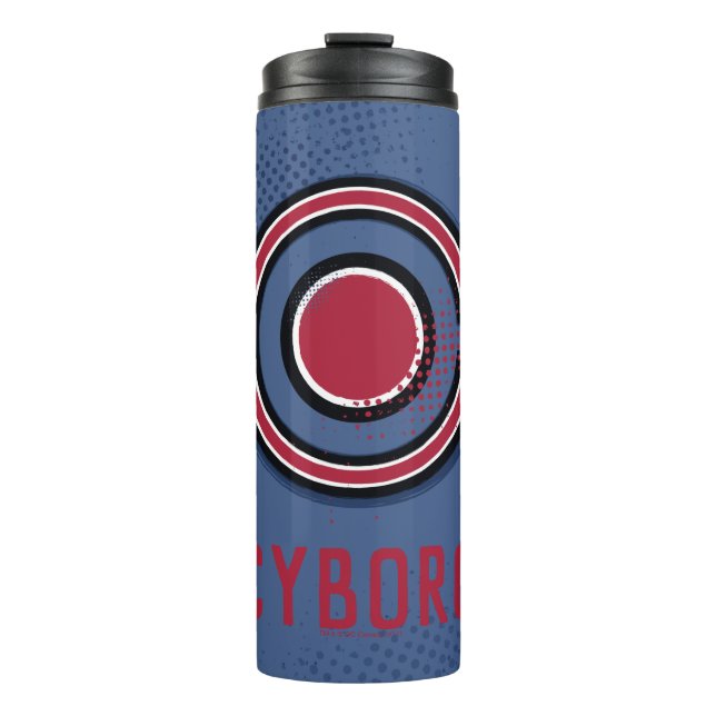 Justice League | Brush & Halftone Cyborg Symbol Thermal Tumbler (Front)