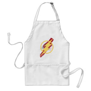 Justice League   Brush & Halftone Flash Symbol Adult Apron