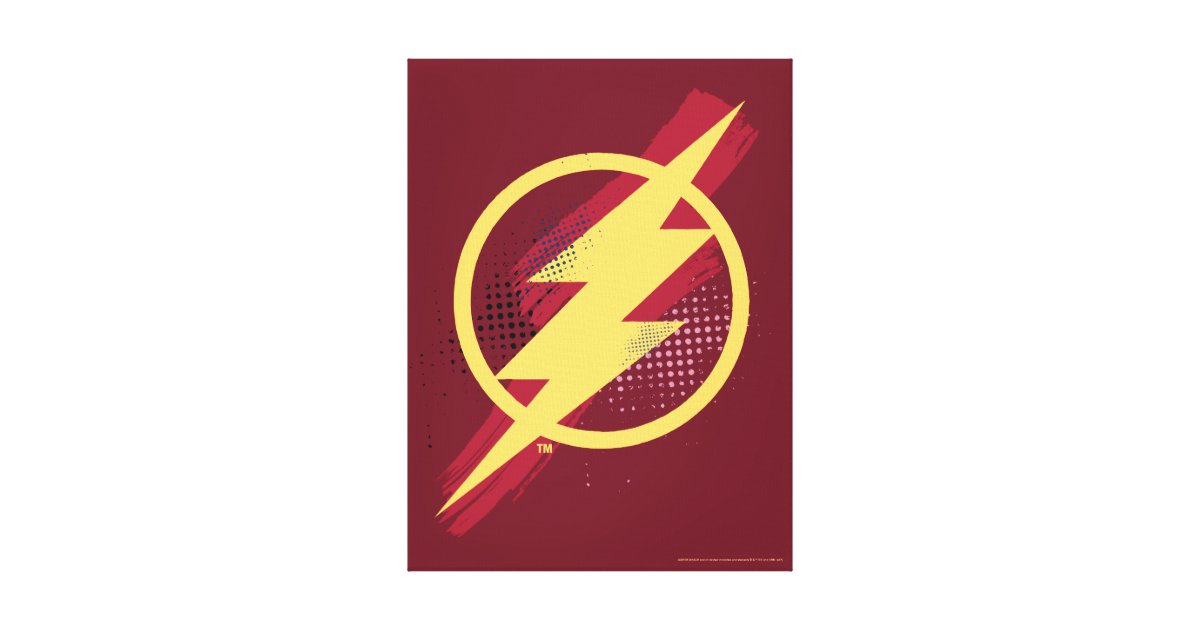 Justice League Brush Halftone Flash Symbol Canvas Print