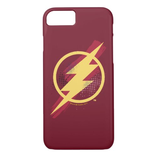 Justice League  Brush  Halftone Flash Symbol iPhone 87 Case