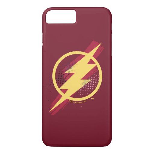 Justice League | Brush & Halftone Flash Symbol iPhone 8 Plus/7 Plus Case