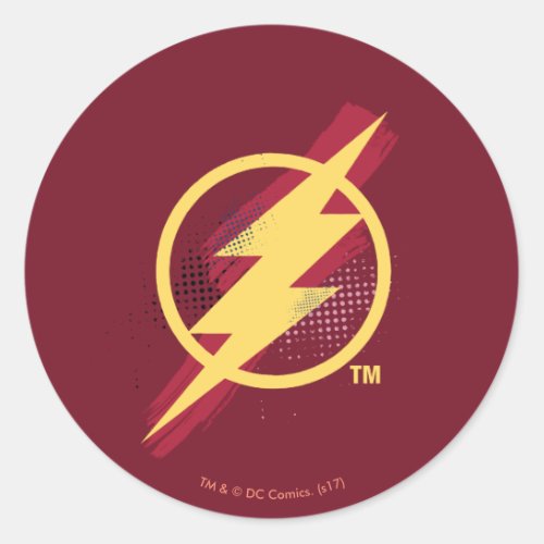 Justice League  Brush  Halftone Flash Symbol Classic Round Sticker