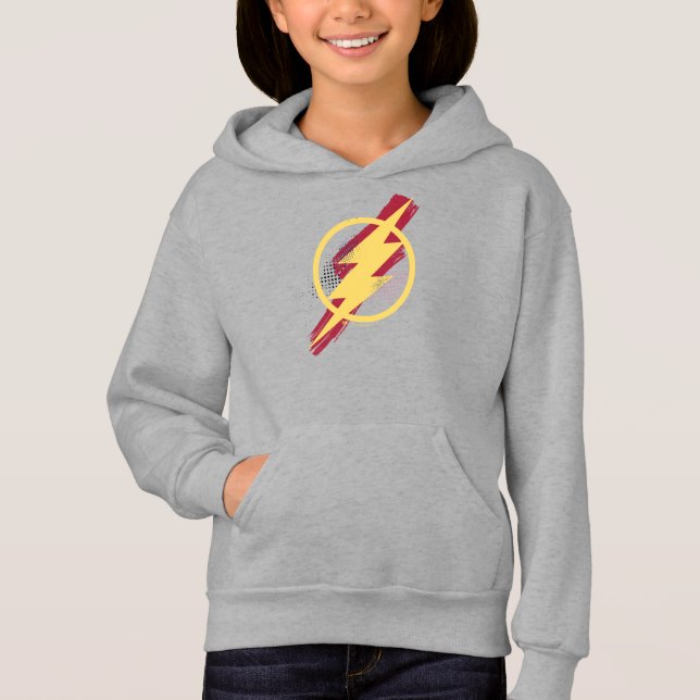 Justice League | Brush & Halftone Flash Symbol Hoodie (Front)