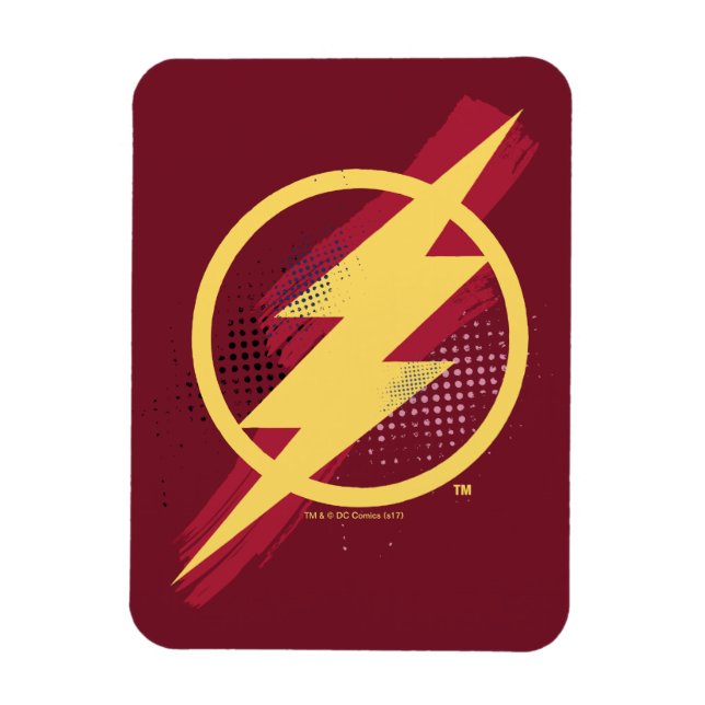 Justice League | Brush & Halftone Flash Symbol Magnet (Vertical)