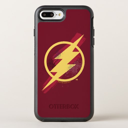 Justice League | Brush & Halftone Flash Symbol OtterBox Symmetry iPhone 8 Plus/7 Plus Case