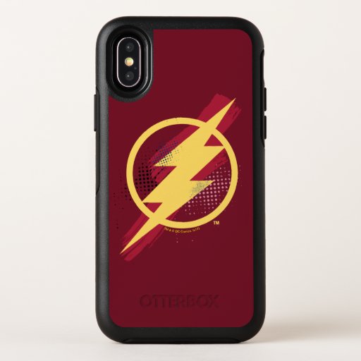 Justice League | Brush & Halftone Flash Symbol OtterBox Symmetry iPhone X Case