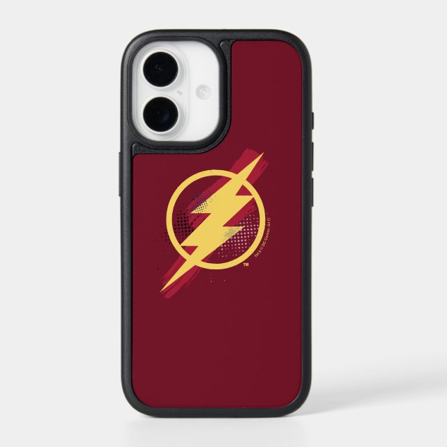 Justice League | Brush & Halftone Flash Symbol Otterbox iPhone Case (Back)