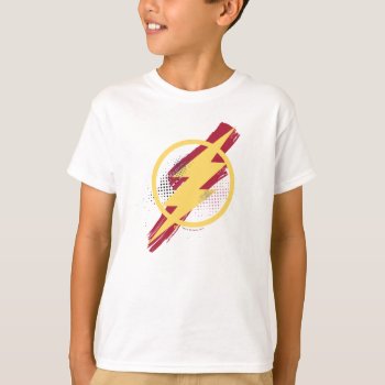 Justice League | Brush & Halftone Flash Symbol T-shirt by justiceleague at Zazzle