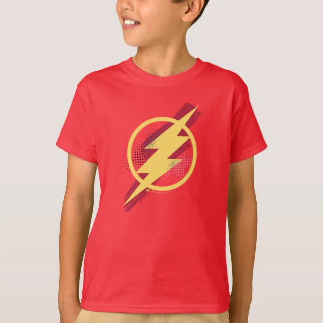Justice League Brush & Halftone Flash Symbol TShirt Zazzle