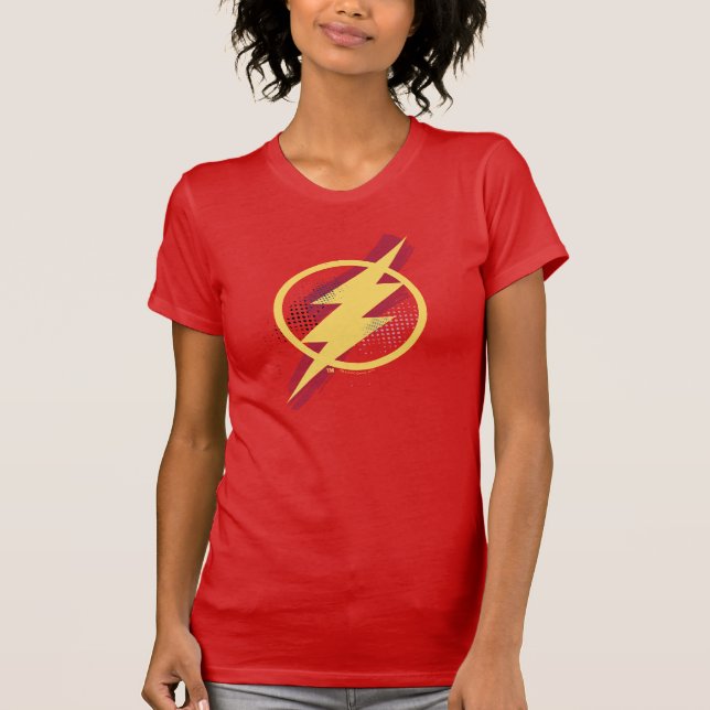 Justice League | Brush & Halftone Flash Symbol T-Shirt (Front)