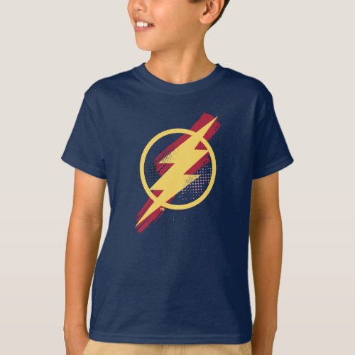 Justice League  Brush  Halftone Flash Symbol T_Shirt