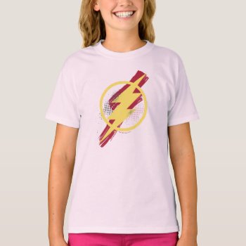 Justice League | Brush & Halftone Flash Symbol T-shirt by justiceleague at Zazzle