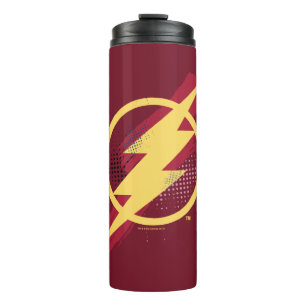 Justice League Brush & Halftone Flash Symbol Thermal Tumbler