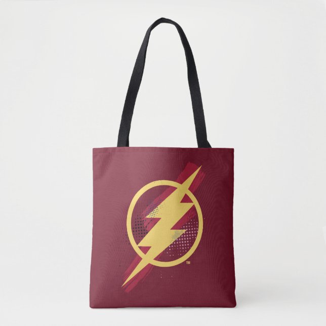 Justice League | Brush & Halftone Flash Symbol Tote Bag (Front)
