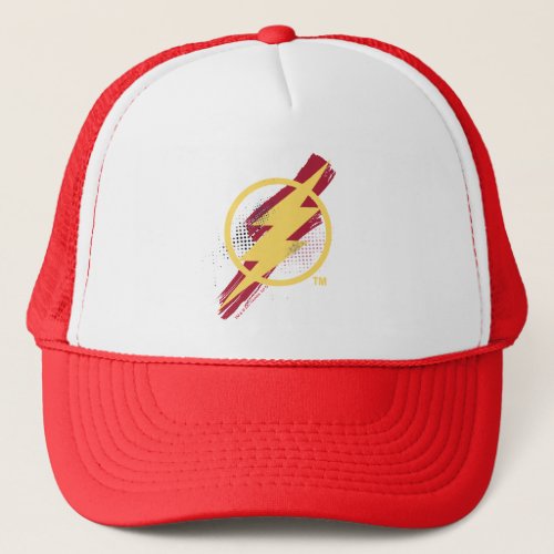Justice League  Brush  Halftone Flash Symbol Trucker Hat