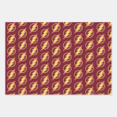 Justice League | Brush & Halftone Flash Symbol Wrapping Paper Sheets (Front 3)