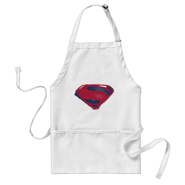 Justice League | Brush & Halftone Superman Symbol Adult Apron (Front)