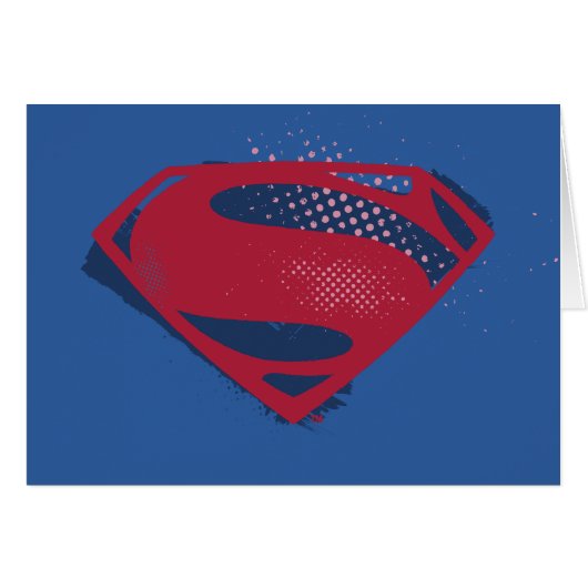 Justice League | Brush & Halftone Superman Symbol Cards (Front Horizontal)