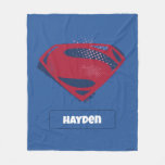 Justice League | Brush &amp; Halftone Superman Symbol Fleece Blanket