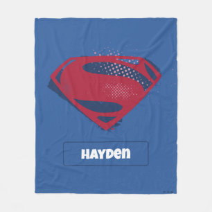 Justice League   Brush & Halftone Superman Symbol Fleece Blanket