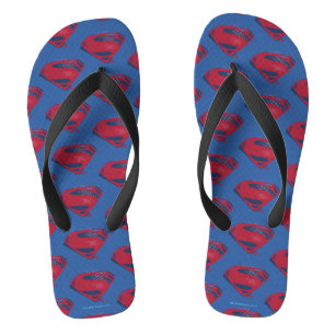 Justice League   Brush & Halftone Superman Symbol Flip Flops
